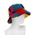 Trendy Fishermen Bucket Hat Men Women unisex Geometric Color Lamb Wool Warm Winter Basin Hat